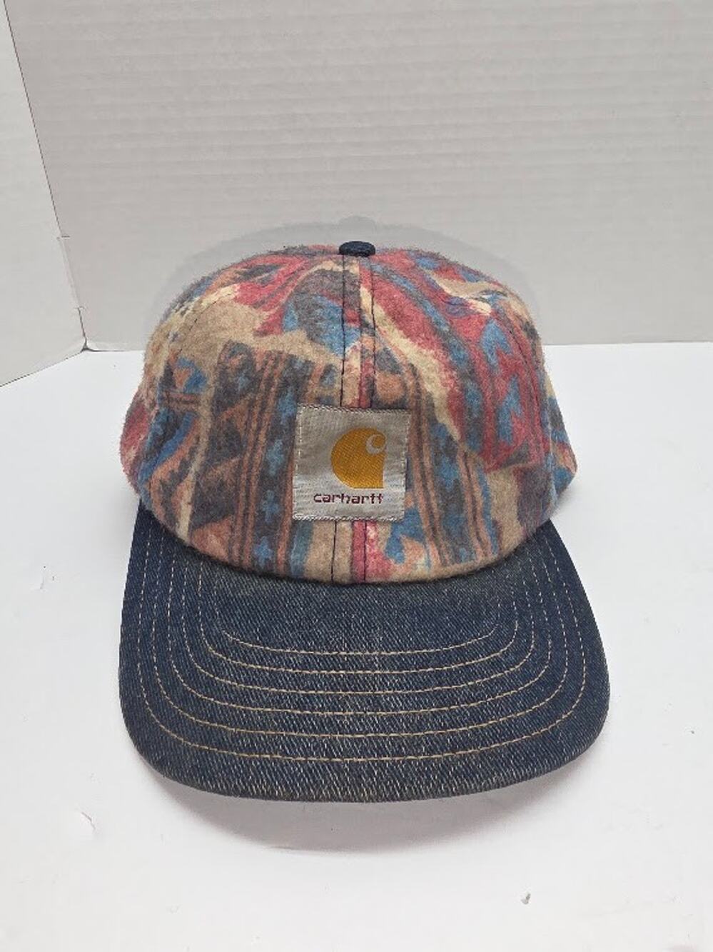 Vintage Carhartt Aztec Blanket SnapBack Hat Made in USA Workwear